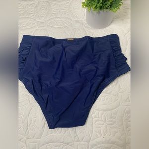 Women's high-waisted bikini, navy blue